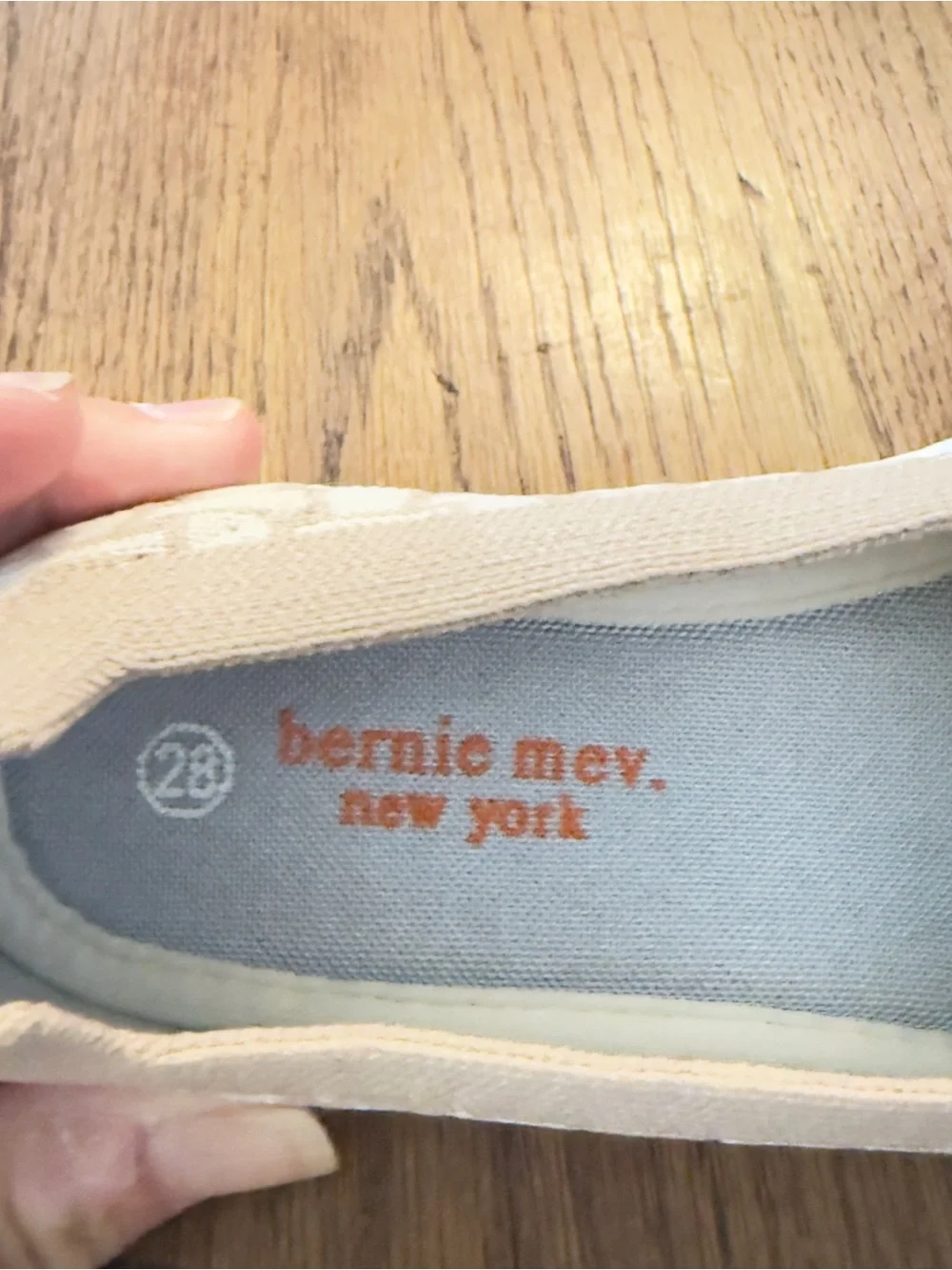 bernie mev. Girls' Woven Slip-On Shoes in Beige size 28/11 NWOT